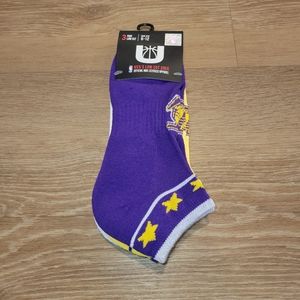 NBA Los Angeles Lakers Mens Low Cut Socks 3 Pair Size 6-12 New
